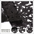Горячая продажа элегантный черный вышивок с сетчатой тканью